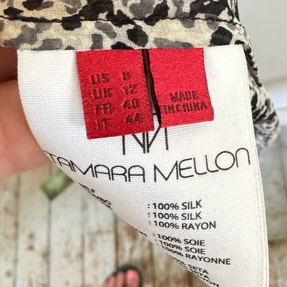 Tamara Mellon 100% Silk Fringe Kimono Cover Up Snakeskin Print Opera Coat M / L - Picture 8 of 9